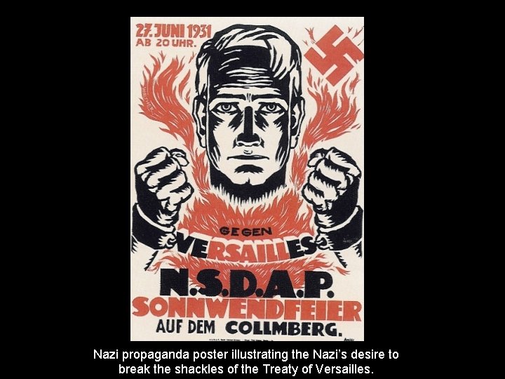 Nazi propaganda poster illustrating the Nazi’s desire to break the shackles of the Treaty