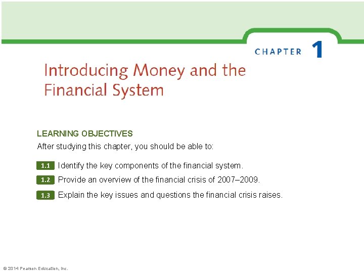 CHAPTER 1 LEARNING OBJECTIVES After studying this chapter, you should be able to: 1.