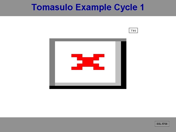 Tomasulo Example Cycle 1 Yes EEL 5708 