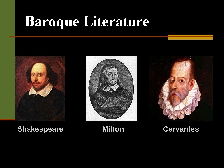 Baroque Literature Shakespeare Milton Cervantes 