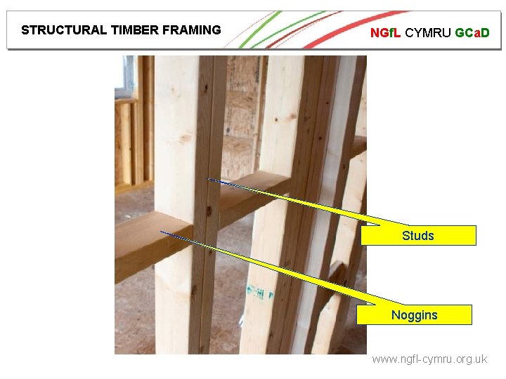 STRUCTURAL TIMBER FRAMING NGf. L CYMRU GCa. D Studs Noggins www. ngfl-cymru. org. uk