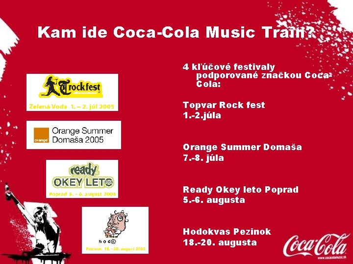 Kam ide Coca-Cola Music Train? 4 kľúčové festivaly podporované značkou Coca. Cola: Topvar Rock