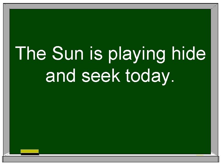 The Sun is playing hide and seek today. 