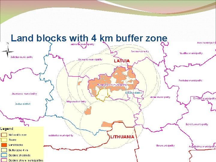 Land blocks with 4 km buffer zone 11 