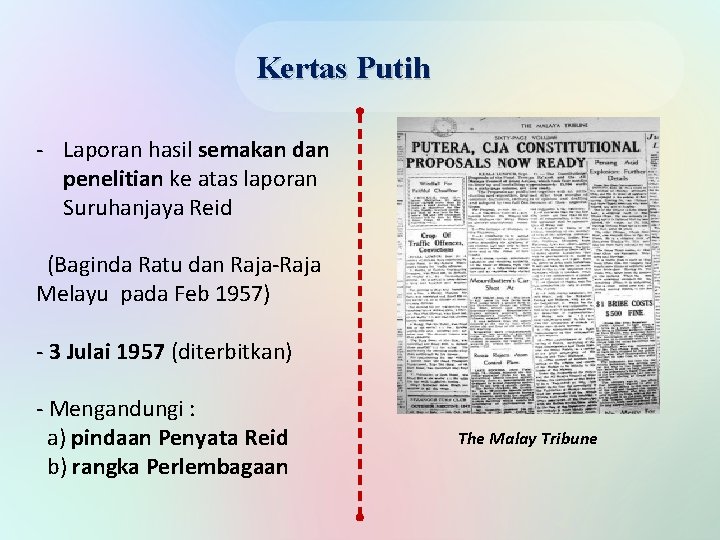 Kertas Putih - Laporan hasil semakan dan penelitian ke atas laporan Suruhanjaya Reid (Baginda