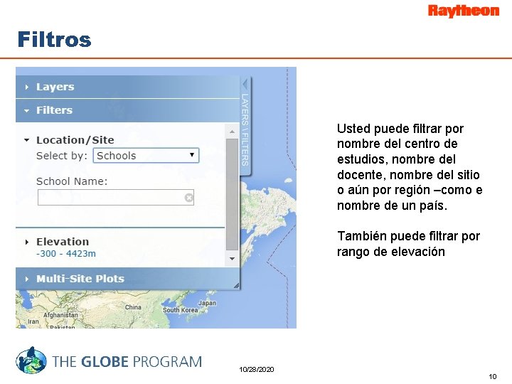 Filtros Usted puede filtrar por nombre del centro de estudios, nombre del docente, nombre