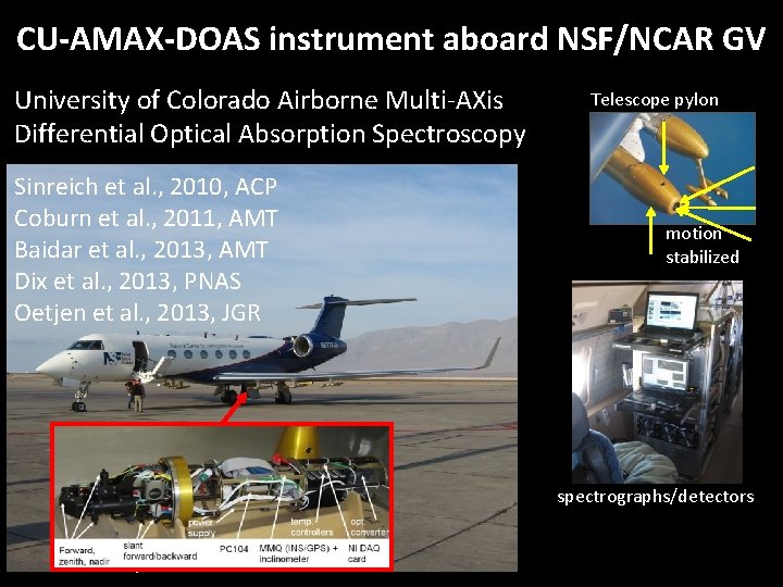 CU-AMAX-DOAS instrument aboard NSF/NCAR GV University of Colorado Airborne Multi-AXis Differential Optical Absorption Spectroscopy