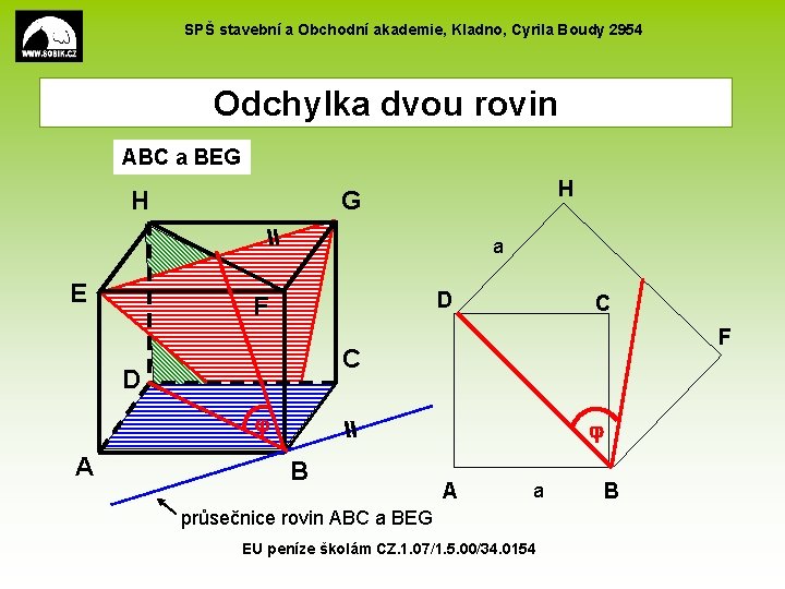 SPŠ stavební a Obchodní akademie, Kladno, Cyrila Boudy 2954 Odchylka dvou rovin ABC a