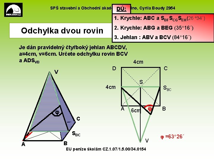 SPŠ stavební a Obchodní akademie, Kladno, Cyrila Boudy 2954 DÚ: 1. Krychle: ABC a