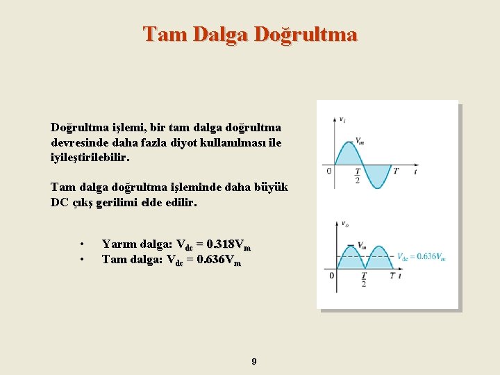 Tam Dalga Doğrultma işlemi, bir tam dalga doğrultma devresinde daha fazla diyot kullanılması ile