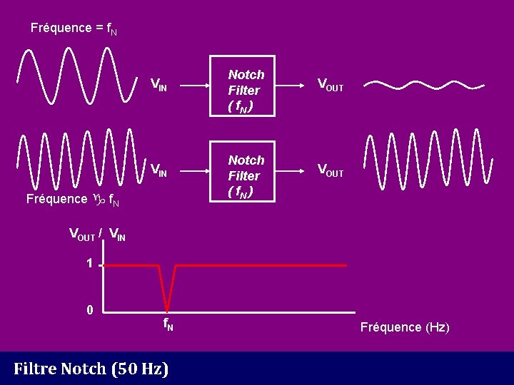 Fréquence = f. N VIN Fréquence f. N Notch Filter ( f. N )