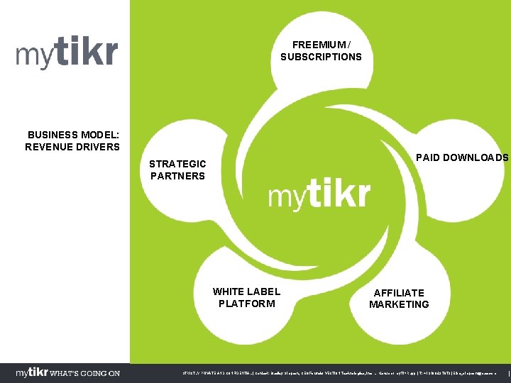 FREEMIUM / SUBSCRIPTIONS BUSINESS MODEL: REVENUE DRIVERS PAID DOWNLOADS STRATEGIC PARTNERS WHITE LABEL PLATFORM