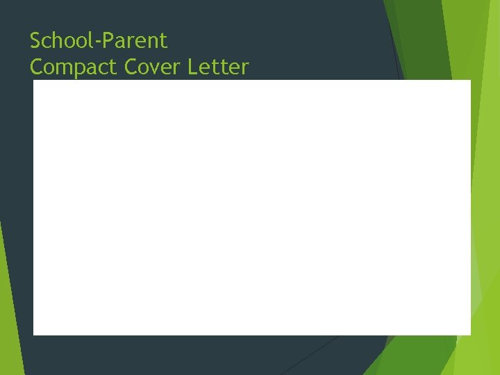 School-Parent Compact Cover Letter 