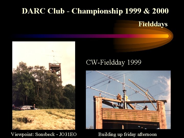 DARC Club - Championship 1999 & 2000 Fielddays CW-Fieldday 1999 Viewpoint: Sonsbeck - JO