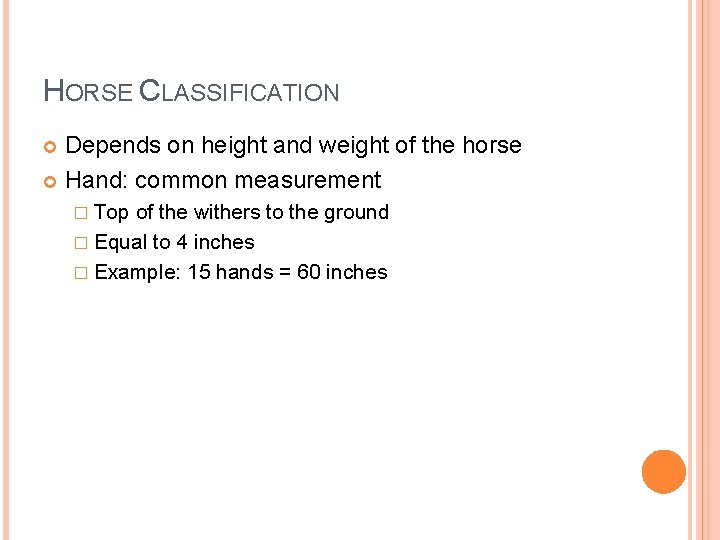 INTRODUCTION TO HORSE BREEDS By Ms Ryan TERMS