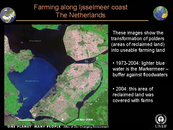 Farming along Ijsselmeer coast The Netherlands These images show the transformation of polders (areas
