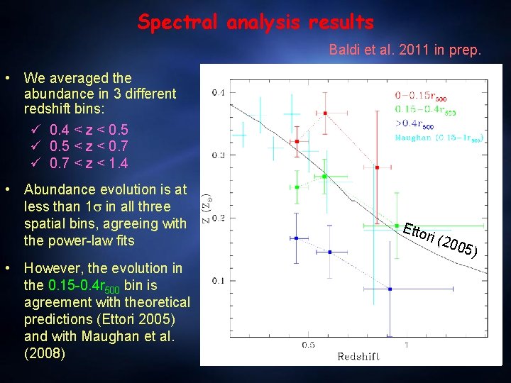 Spectral analysis results Baldi et al. 2011 in prep. • We averaged the abundance