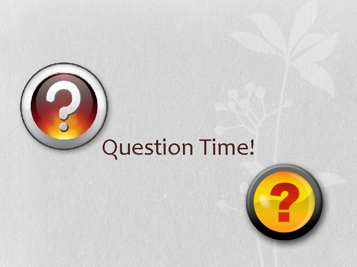 Question Time! 