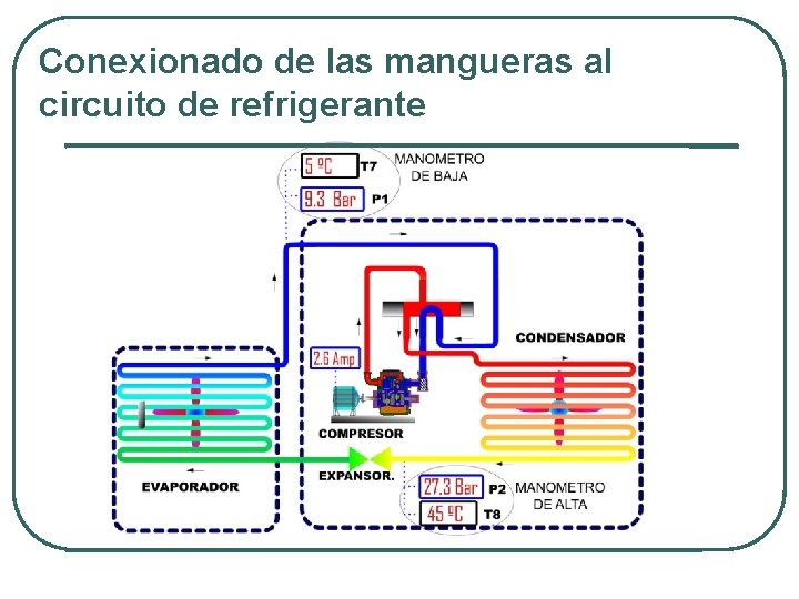 Conexionado de las mangueras al circuito de refrigerante 