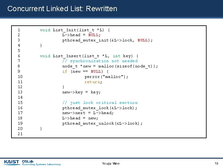 Concurrent Linked List: Rewritten 1 2 3 4 5 6 7 8 9 10