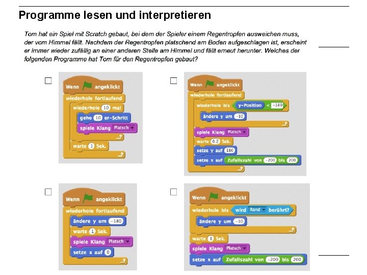 Programme lesen und interpretieren 