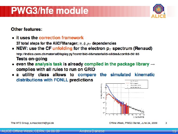 ALICE Offline Week, CERN, 24. 06. 09 Andrea Dainese 19 