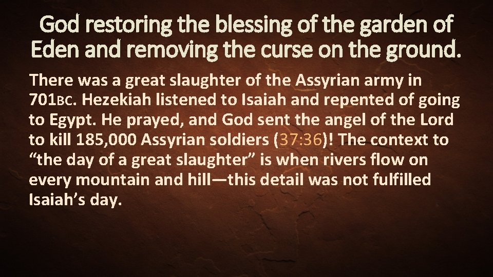 God restoring the blessing of the garden of Eden and removing the curse on