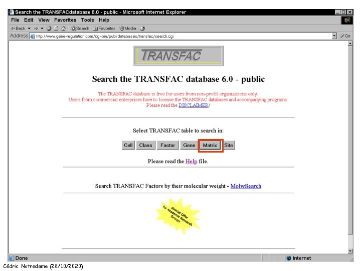 Cédric Notredame (28/10/2020) 