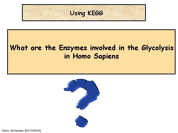 Using KEGG What are the Enzymes involved in the Glycolysis in Homo Sapiens Cédric