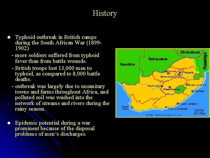 History Typhoid outbreak in British camps during the South African War (18991902) - more