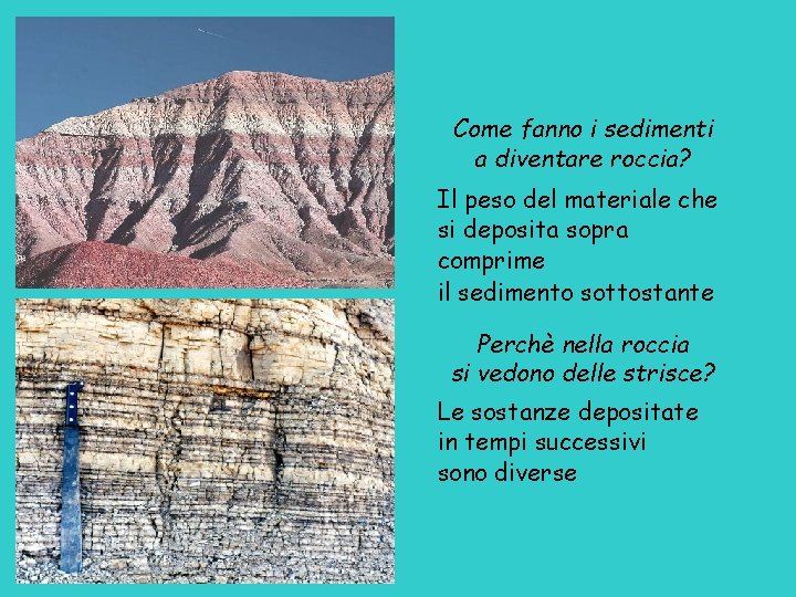 Come fanno i sedimenti a diventare roccia? Il peso del materiale che si deposita