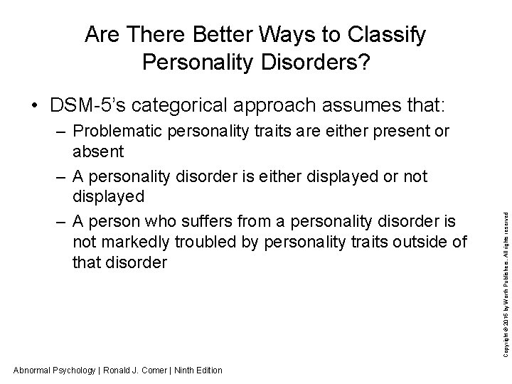 Are There Better Ways to Classify Personality Disorders? – Problematic personality traits are either