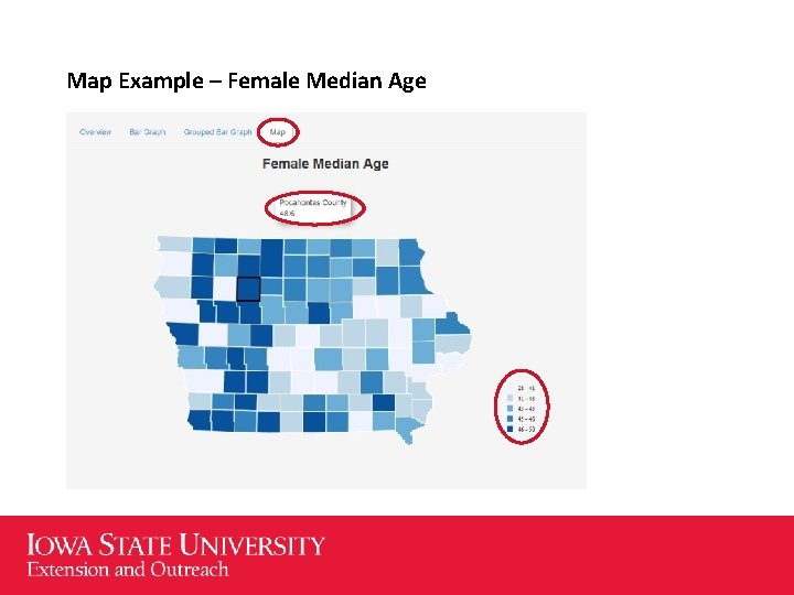 Map Example – Female Median Age 