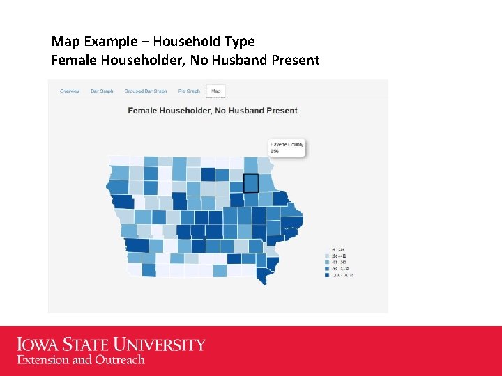 Map Example – Household Type Female Householder, No Husband Present 