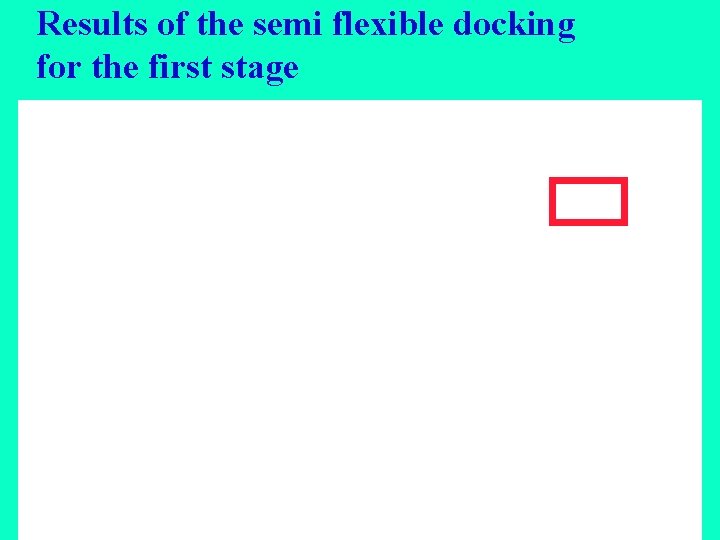 Results of the semi flexible docking for the first stage 