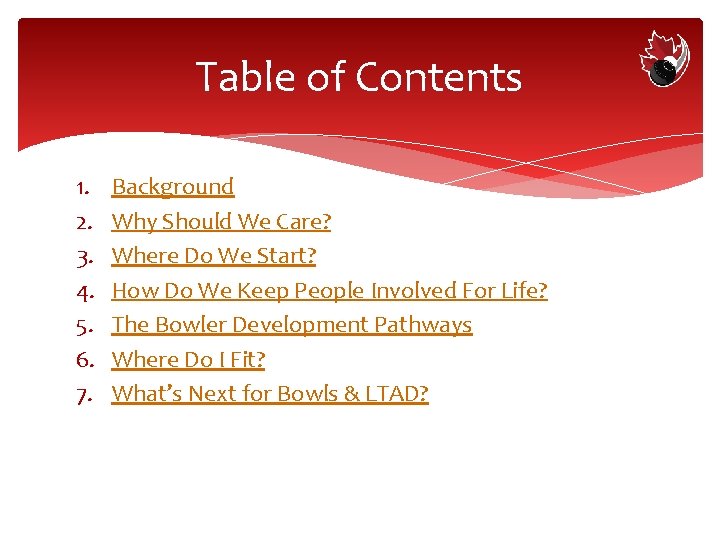 Table of Contents 1. 2. 3. 4. 5. 6. 7. Background Why Should We