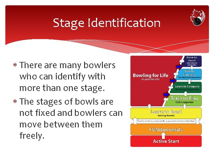 Stage Identification There are many bowlers who can identify with more than one stage.