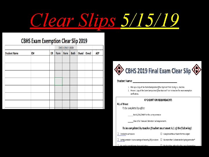 Clear Slips 5/15/19 