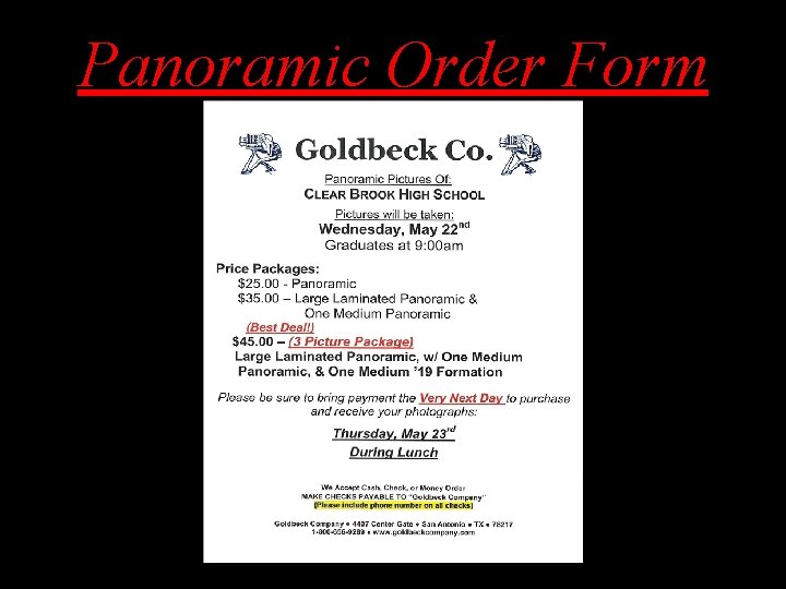 Panoramic Order Form 