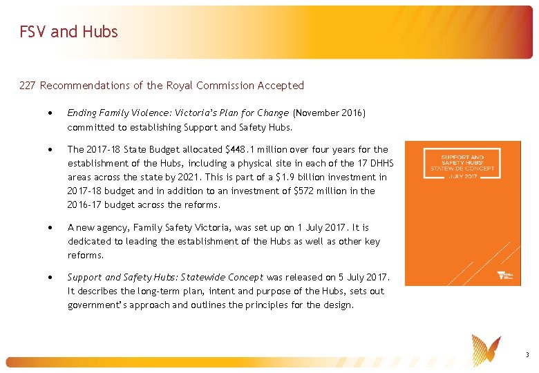 FSV and Hubs 227 Recommendations of the Royal Commission Accepted Ending Family Violence: Victoria’s