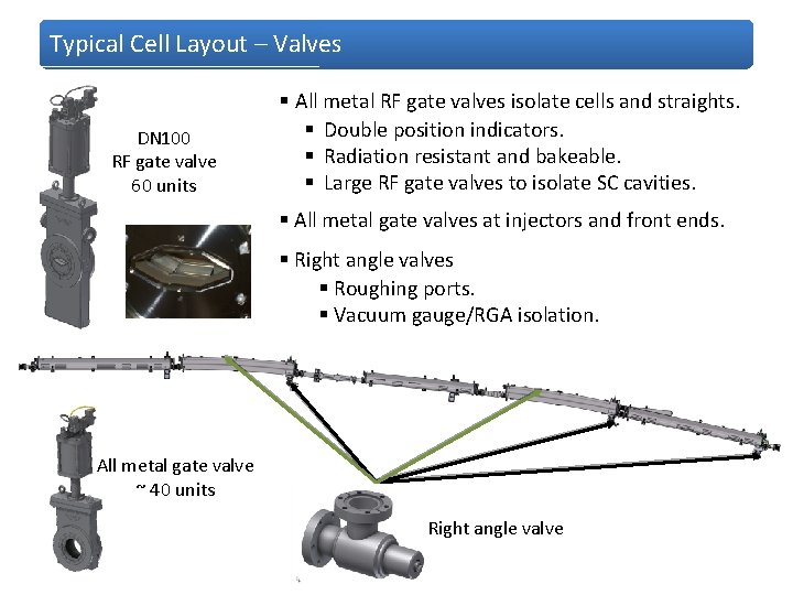 Typical Cell Layout – Valves DN 100 RF gate valve 60 units § All