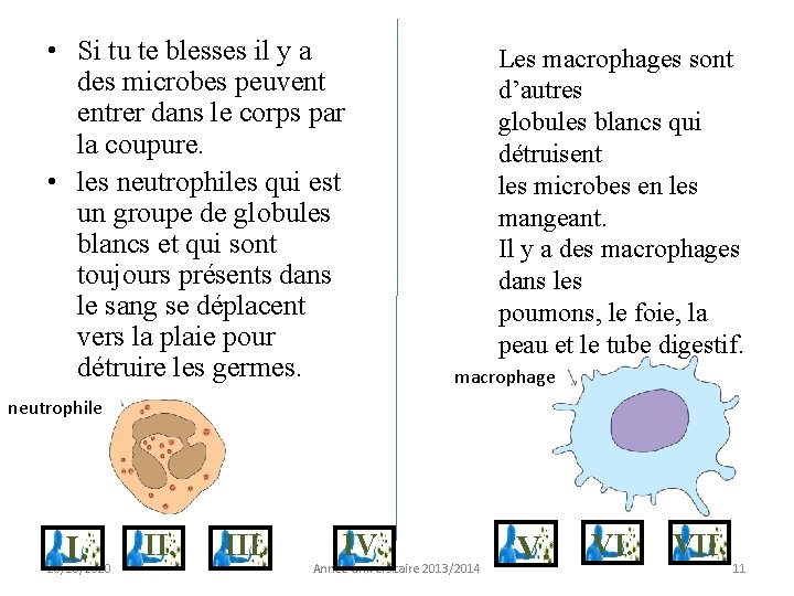  • Si tu te blesses il y a des microbes peuvent entrer dans