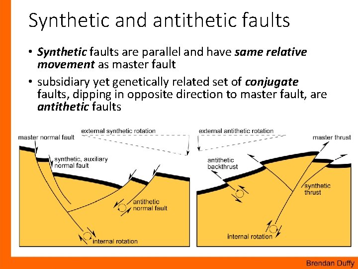 Synthetic and antithetic faults • Synthetic faults are parallel and have same relative movement