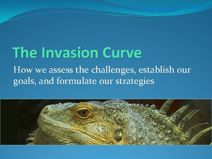 The Invasion Curve How we assess the challenges, establish our goals, and formulate our
