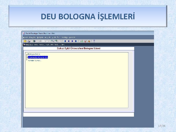 DEU BOLOGNA İŞLEMLERİ 17/24 
