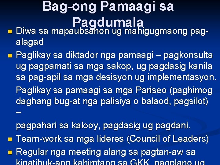 Bag-ong Pamaagi sa Pagdumala n Diwa sa mapaubsanon ug mahigugmaong pagn n Diwa sa Bag-ong Pamaagi sa Pagdumala n Diwa sa mapaubsanon ug mahigugmaong pagn n Diwa sa