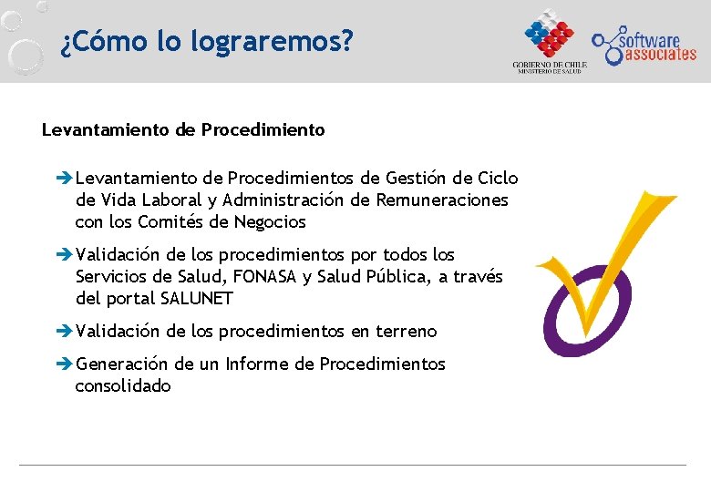 ¿Cómo lo lograremos? Levantamiento de Procedimiento èLevantamiento de Procedimientos de Gestión de Ciclo de