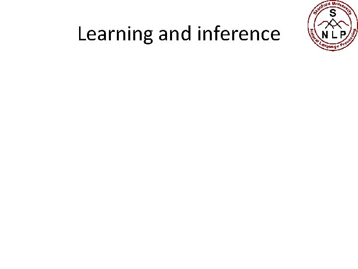 Learning and inference 