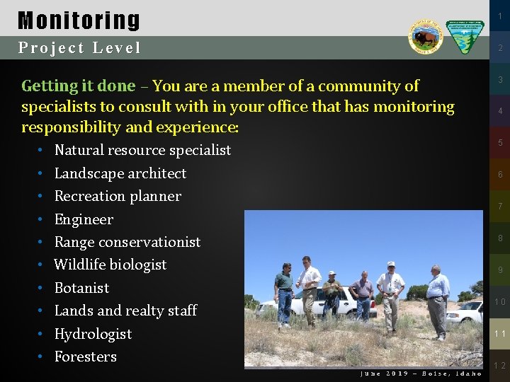 Monitoring 1 Project Level 2 Getting it done – You are a member of