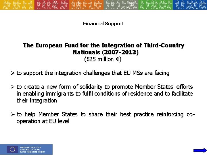 Financial Support The European Fund for the Integration of Third-Country Nationals (2007 -2013) (825